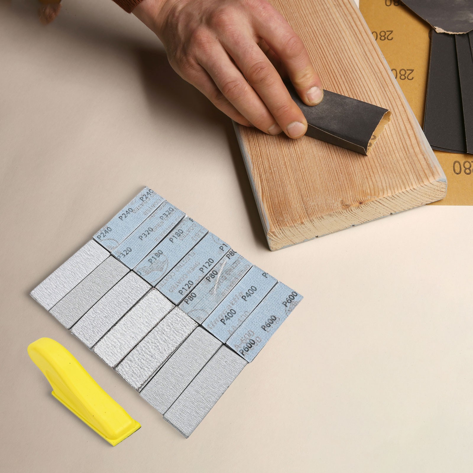 for multi Grit 25 by 90mm Black Sand Flocking Sandpaper for Detailed Sanding