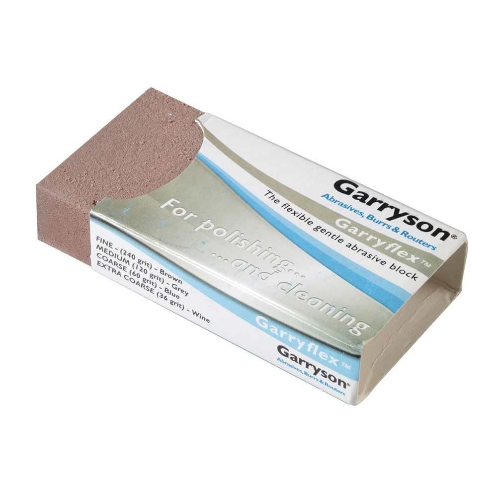 GB240 Garryflex Abrasive Block Fine 240grit for Metal Finishing Brown