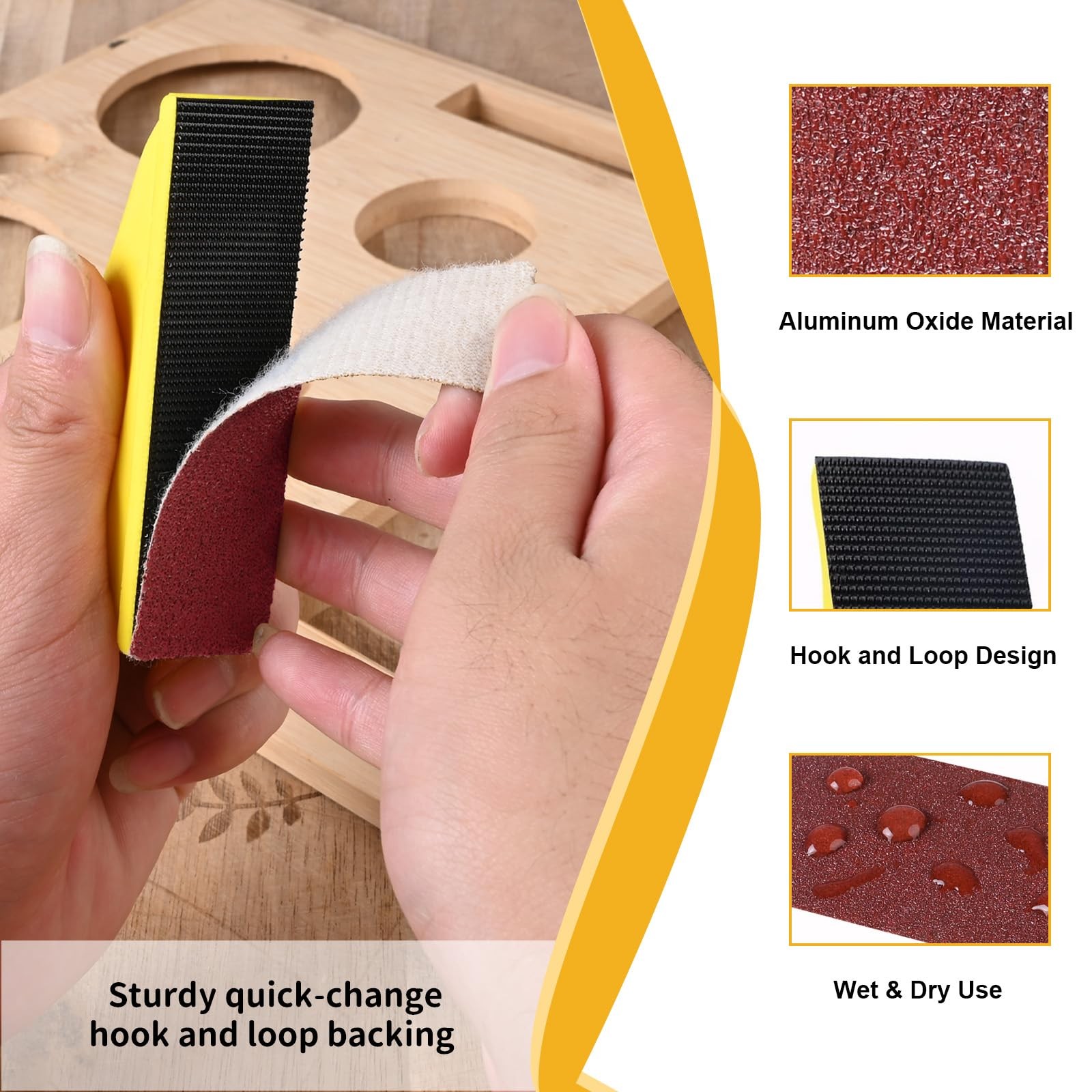 120 PCS Micro Sander Kit Mini Hand Sanding Block 402000 Grit Sandpaper Craft