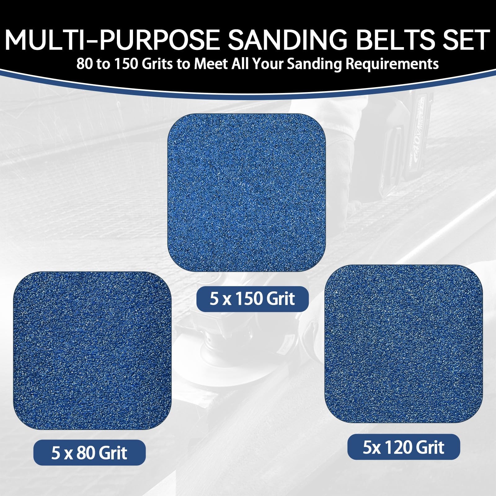 15 Pack 3×21 Inch Zirconia Sanding Belts for Belt Sander Rust Paint Removal