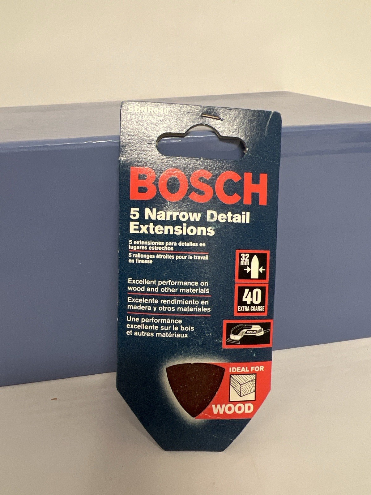 Bosch 5 Narrow Detail Extensions 32mm 40 Grit Extra Coarse Wood Sanding NEW