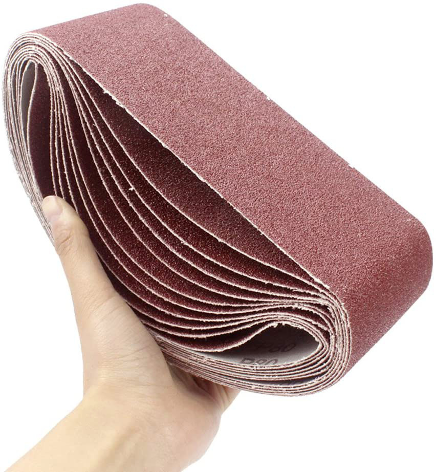 3X21 Inches Aluminum Oxide Sanding Belt 24 Pack 60 80 120 150 Grit
