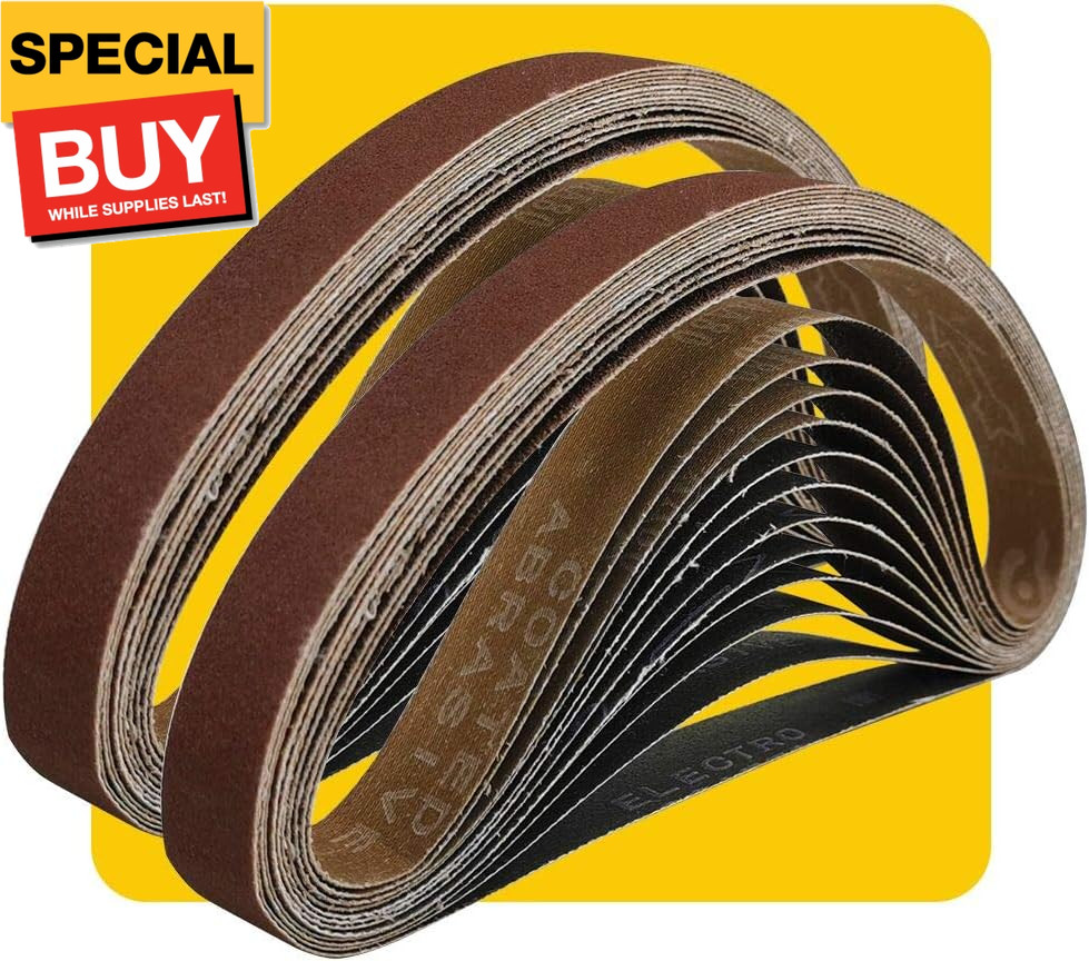 1/2×18 1/2 x 18 Inch Sanding Belt Pack 1/2-Inch x 18-Inch,24 Pcs(8 Each of 80 12