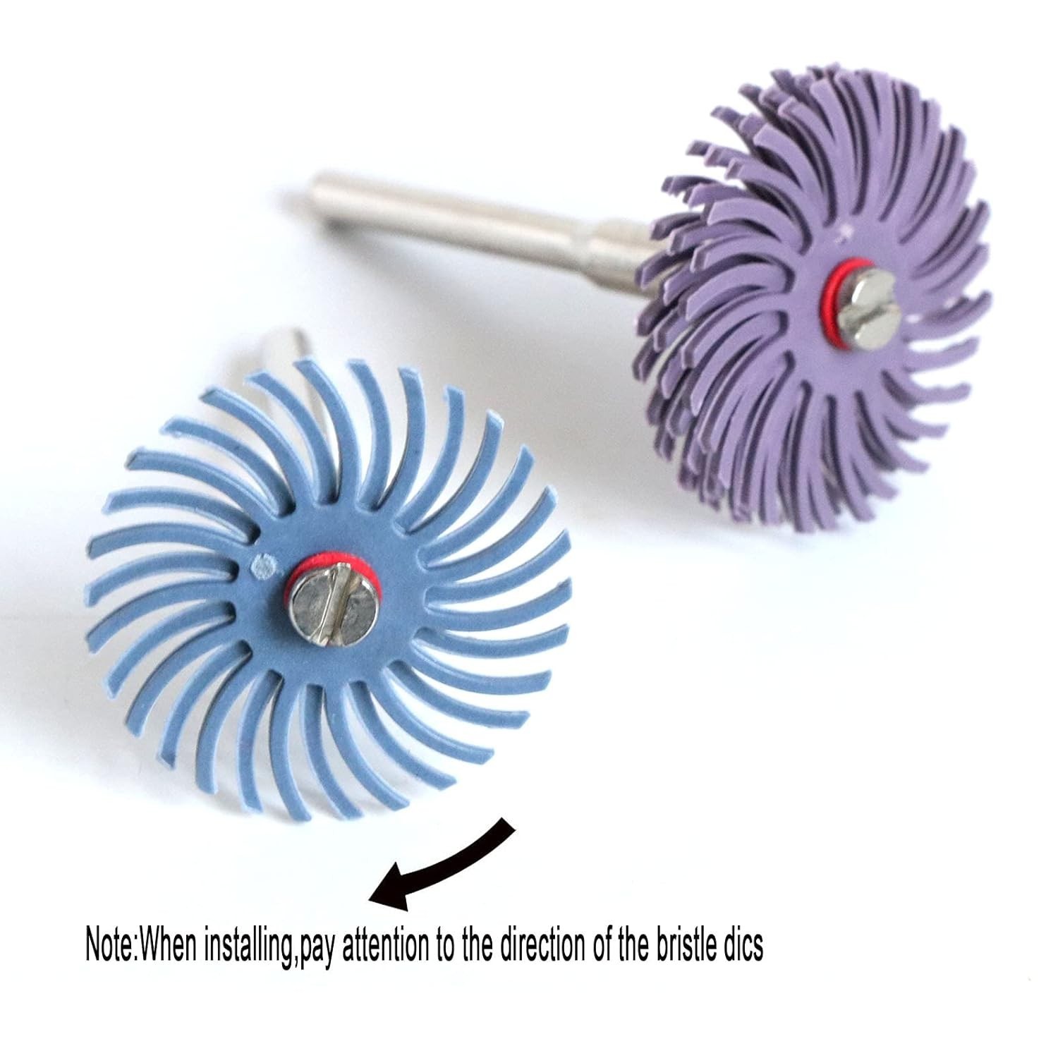 42pcs 1in Radial Bristle Disc Kit 3mm Shank Rotary Tool Polishing Wheels 80-2500