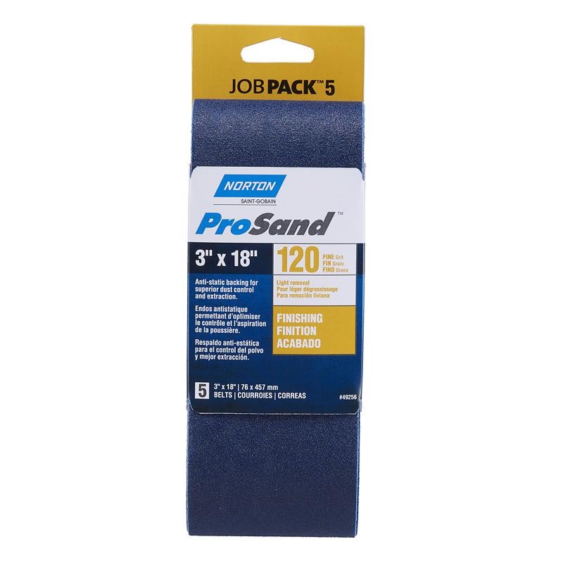 Norton 07660749256 Zirconia Alumina 120-Grit Fine Sanding Belt 18 L x 3 W in.