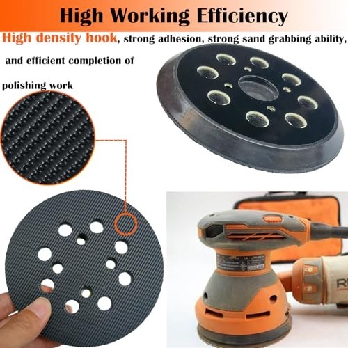 2 Pack 5 Inch 8 Hole Hook and Loop Sander Pad for Ridgid R2600, R2601 5″
