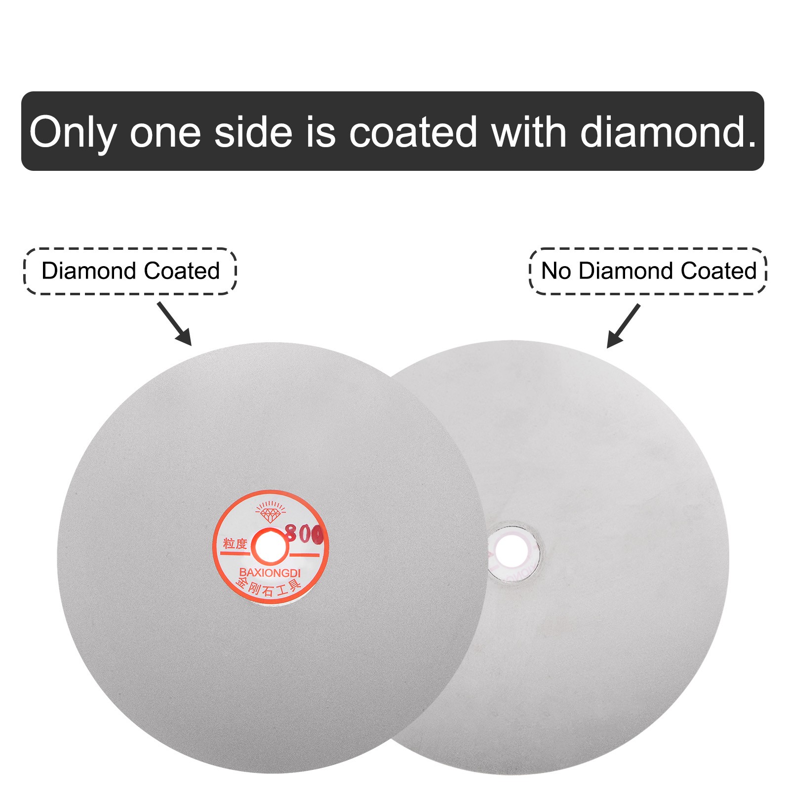 5pcs Diamond Sanding Grinding Disc Set 8″ Grit 80/400/800/1500/3000 1/2″ Arbor