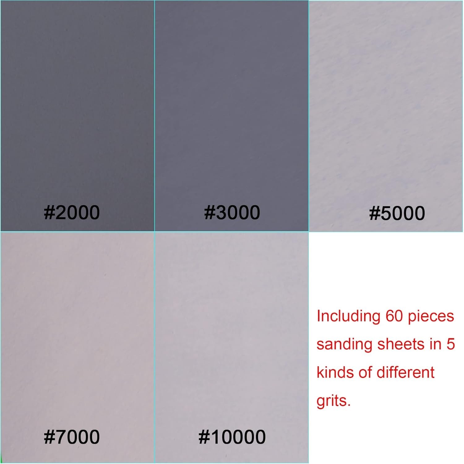 Versatile 60-Piece Sandpaper Assortment for Automotive & Wood Finishing
