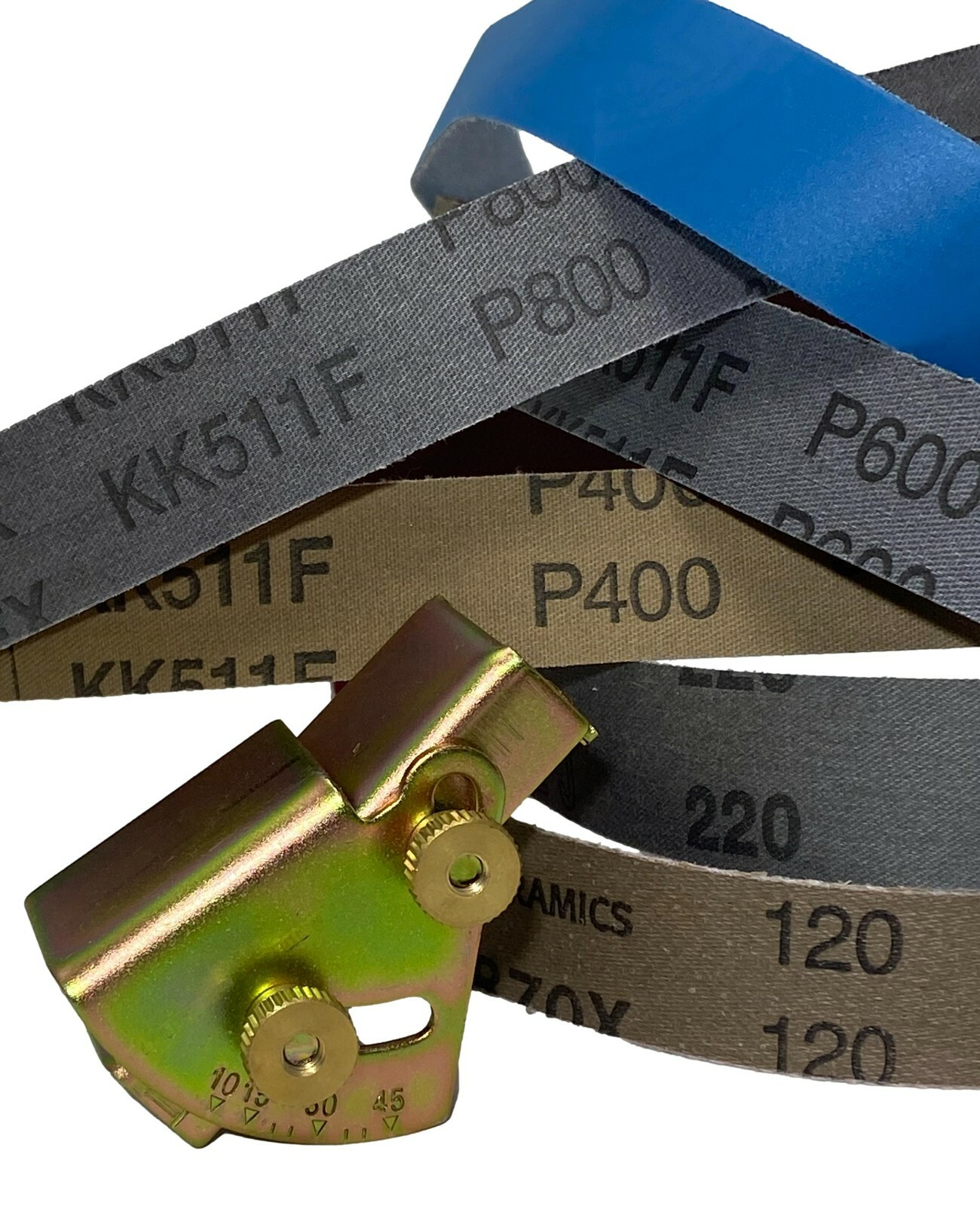 1″ x 30″ Knife Sharpening Angle Guide with Assorted 6 Pack Grit Belts