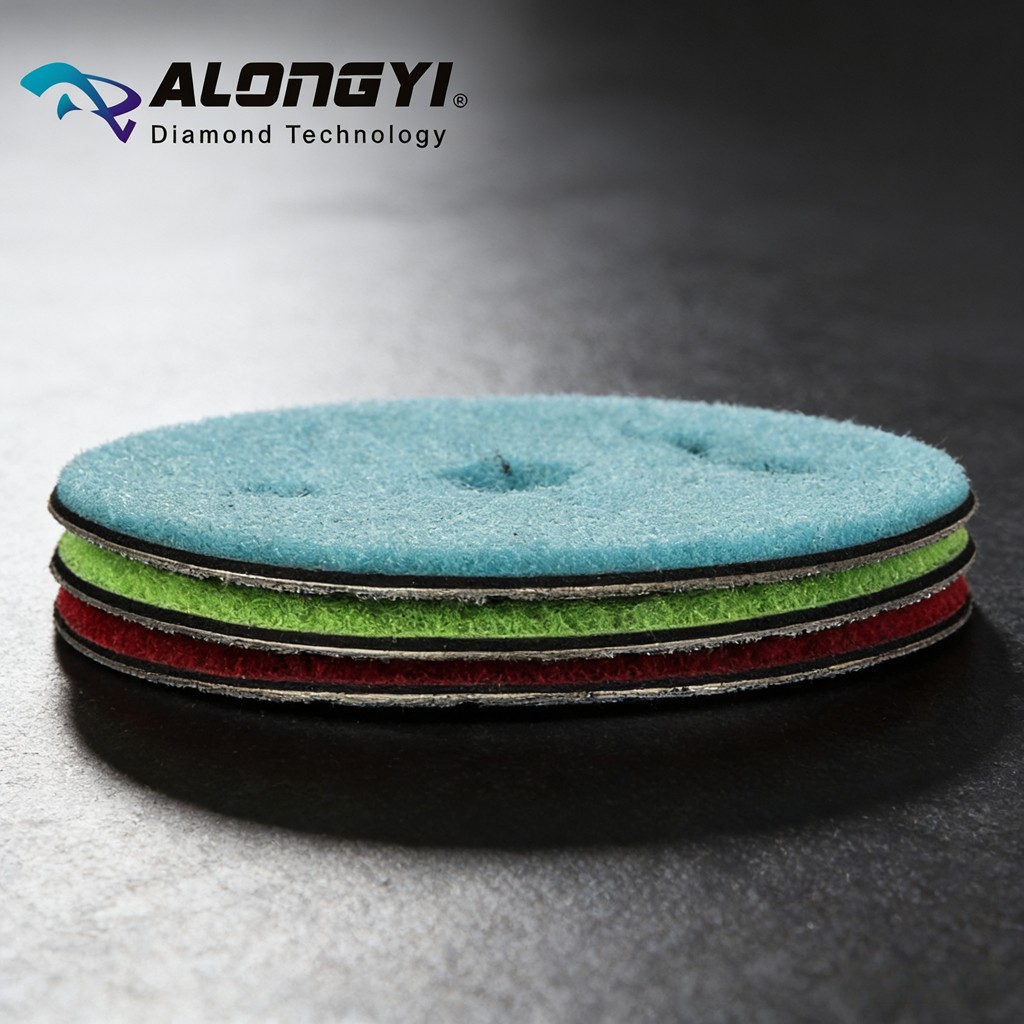 4 Inch 3pcs Diamond Polishing Pads Wet 3mm Thickness Stone Turbo Abrasive Wheel