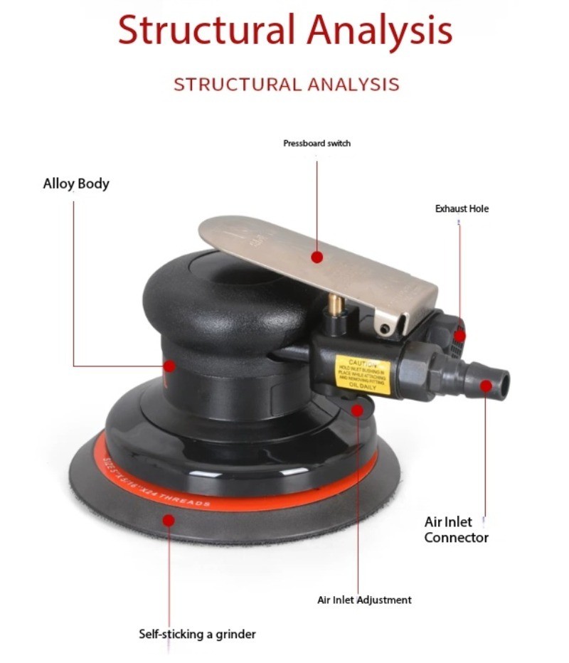 Pneumatic Sander, Air Sander, Pneumatic Polishing, Waxing, and Buffing Machine