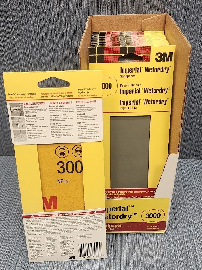 Lot of 180 Sheets x Wetordry 3 2/3 in. x 9 in. 3000 Grit Super Ultra Fine Grade