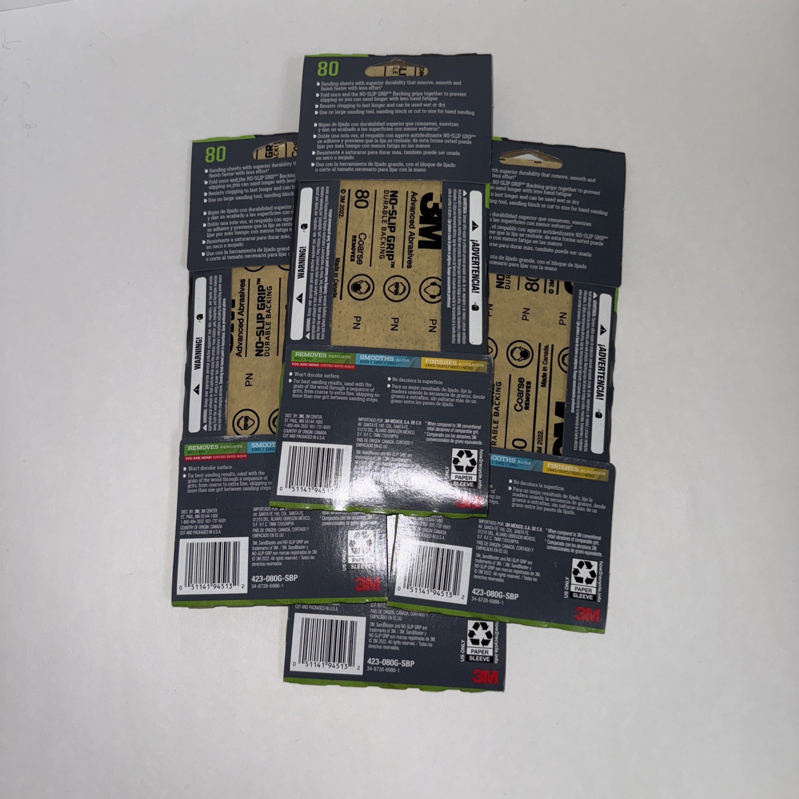 3M SandBlaster Pro Coarse 80-Grit Sheet Sandpaper 8 Count New