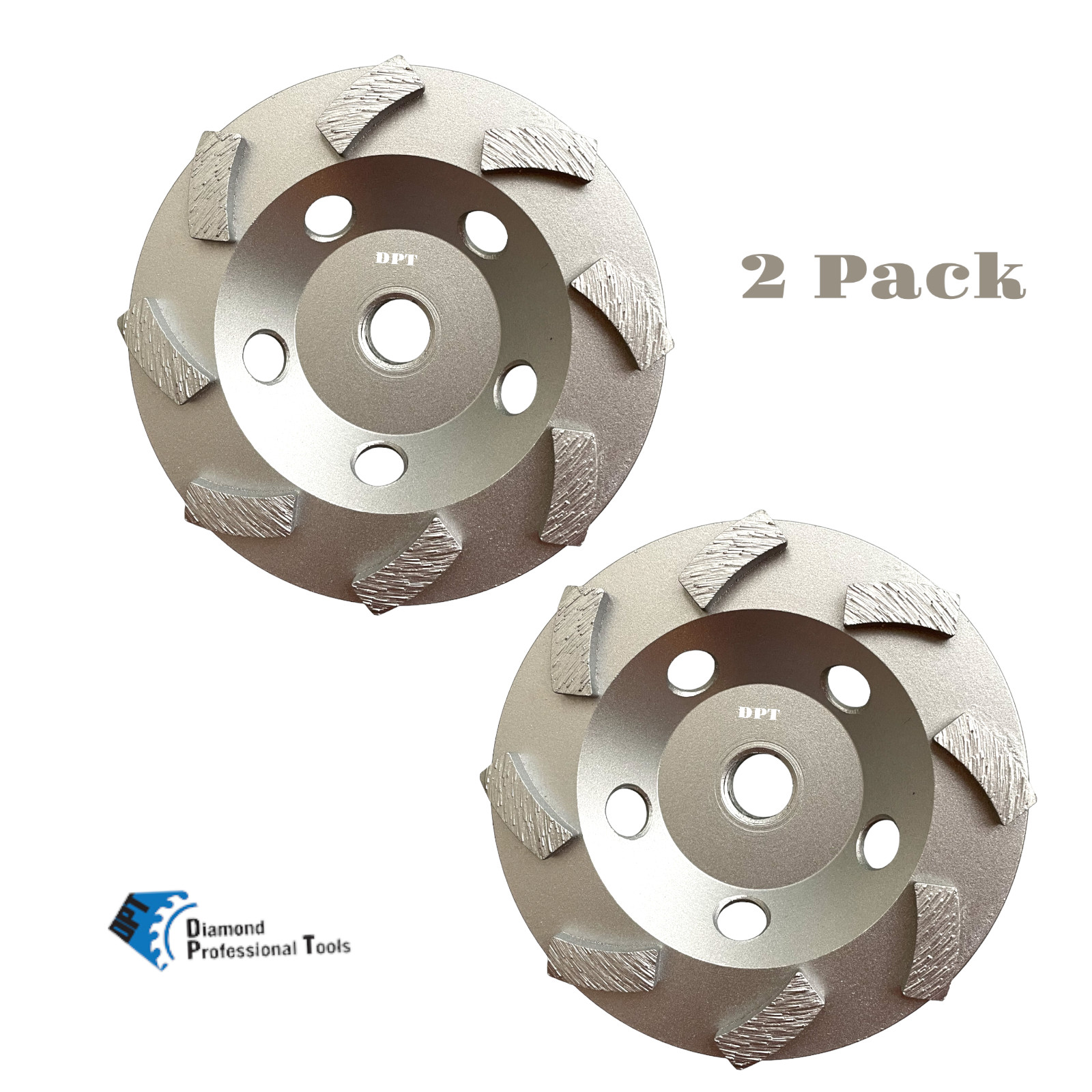 2 Pack 4″ Diamond Turbo Cup Wheel Grinding Concrete Masonry Stone 5/8″-11 Thread