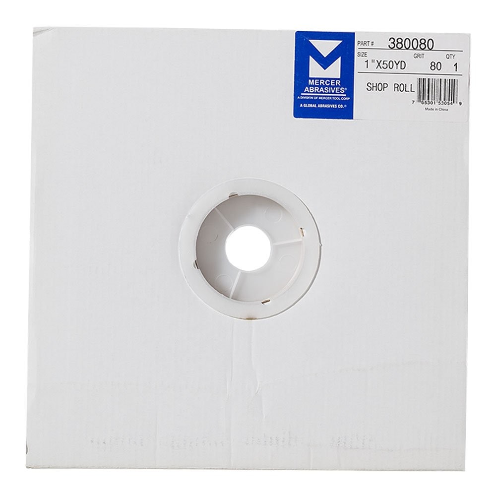 Mercer Industries 380080-1″ x 50 yards Shop Roll, 80 Grit