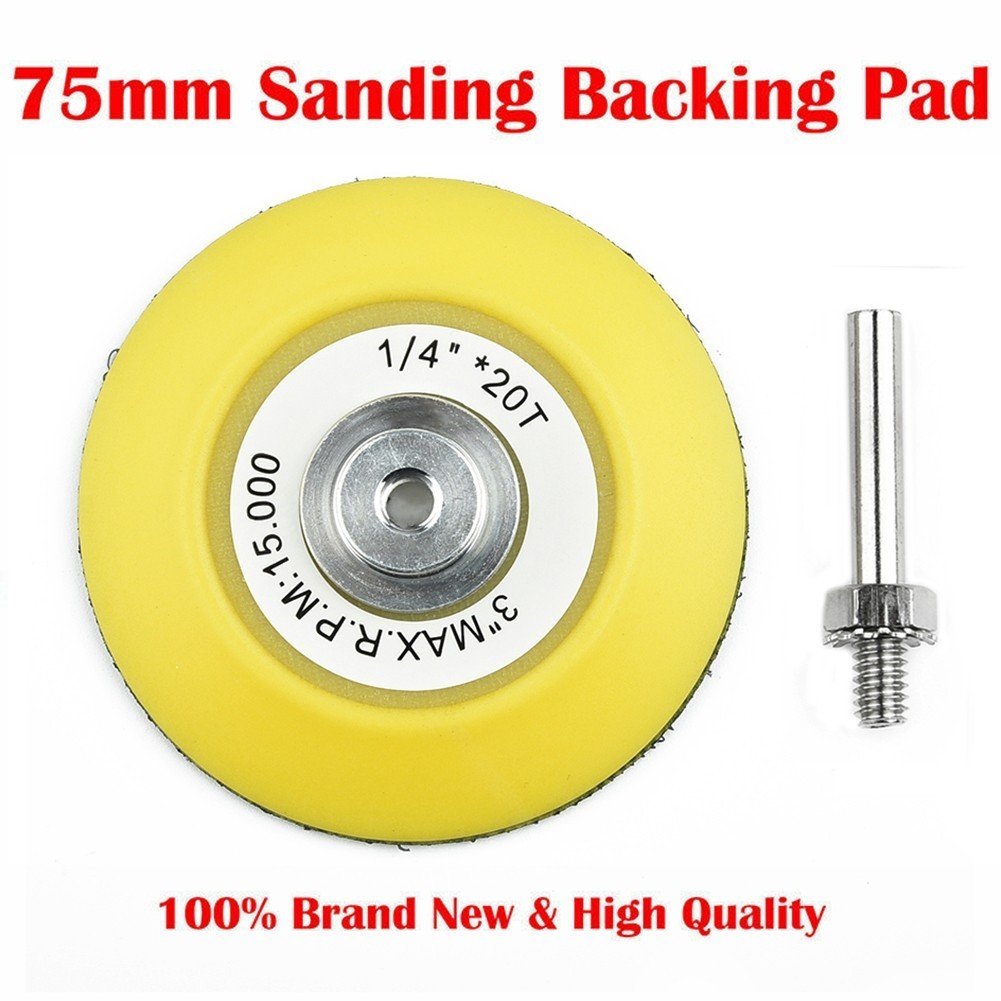 3 Inch 75mm Hook&Loop Backing Pad Sanding Polishing Disc W/Drill Attachment