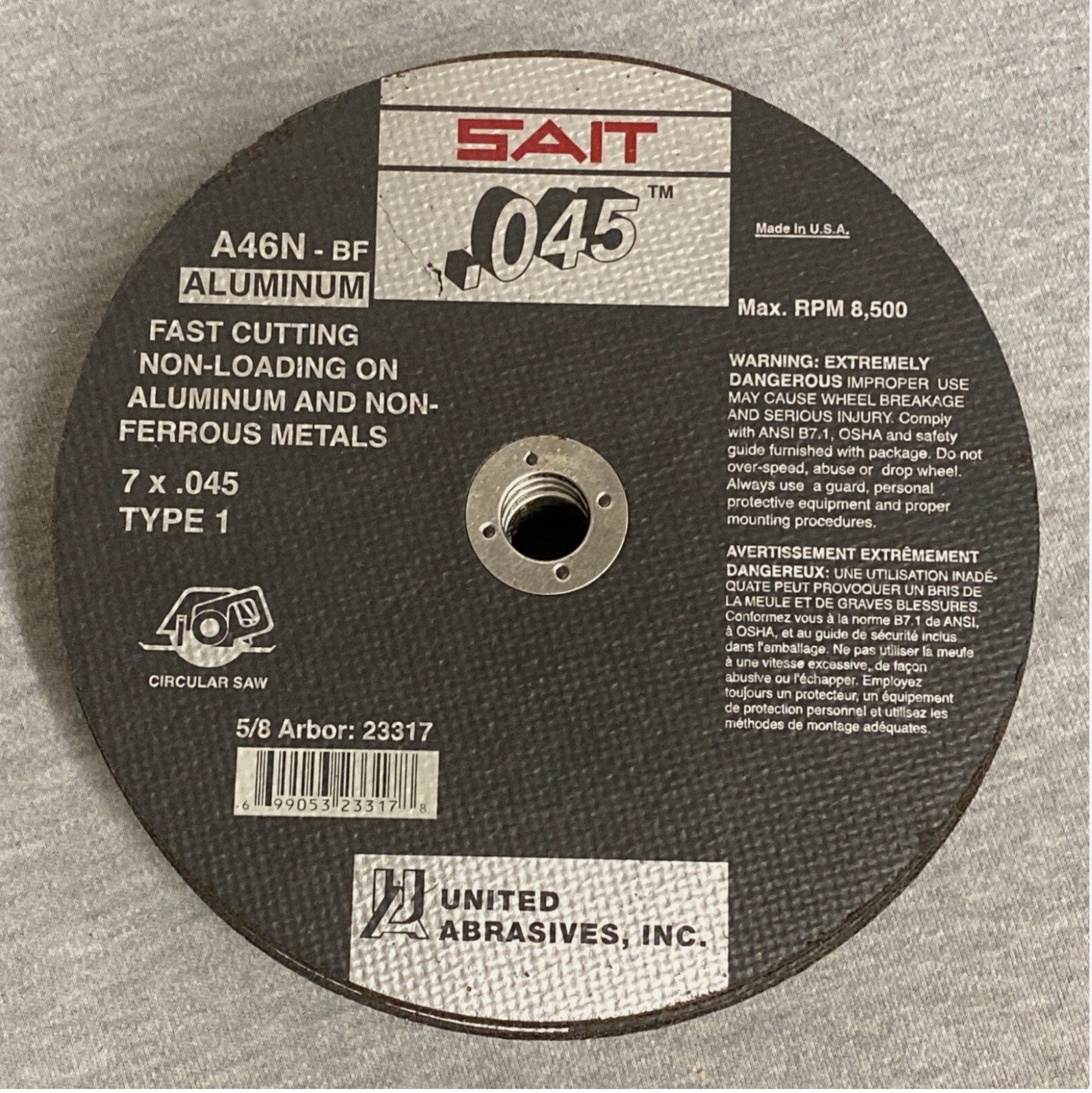 Sait 23317 Type 1 Burr Free High Speed Cut Off Wheel 7″x.045″x5/8″ – (21-Pack)