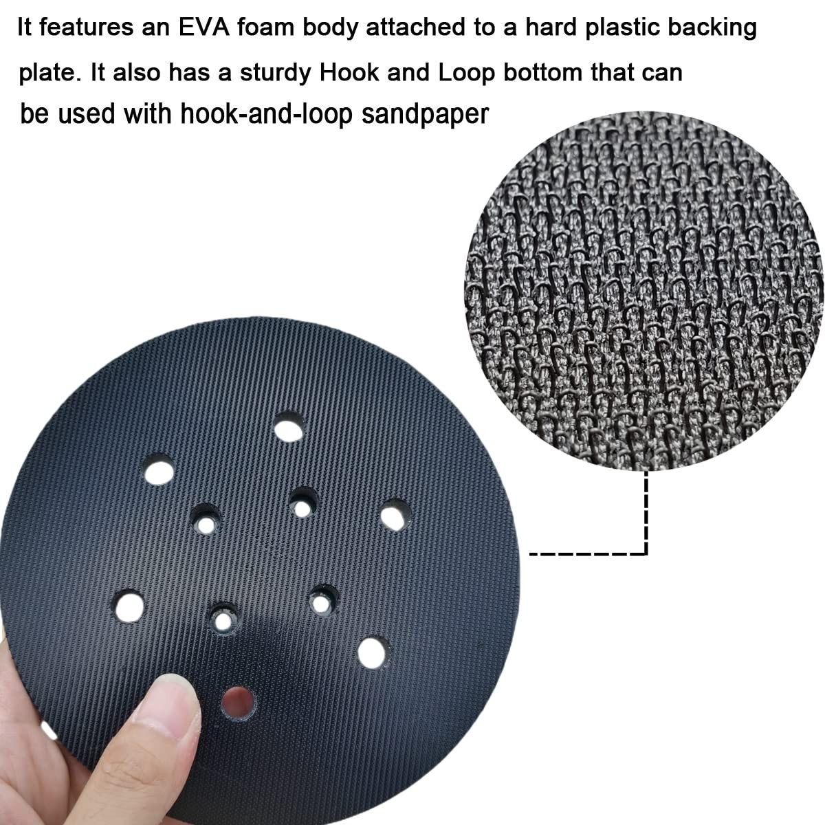 6 Inch 6 Hole Replacement Sander Pad for Ridgid R2611 Random Orbit Sander- 6”