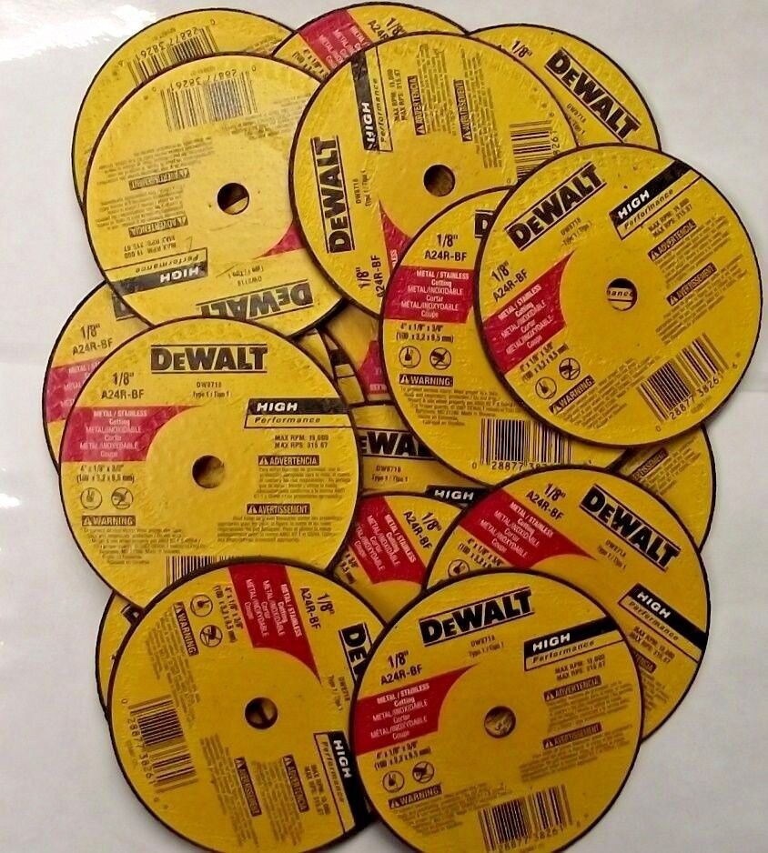 DeWalt DW8718 4″ x 1/8″ x 3/8″ 24 Grit Metal & Stainless Cutting Wheel 25pcs.