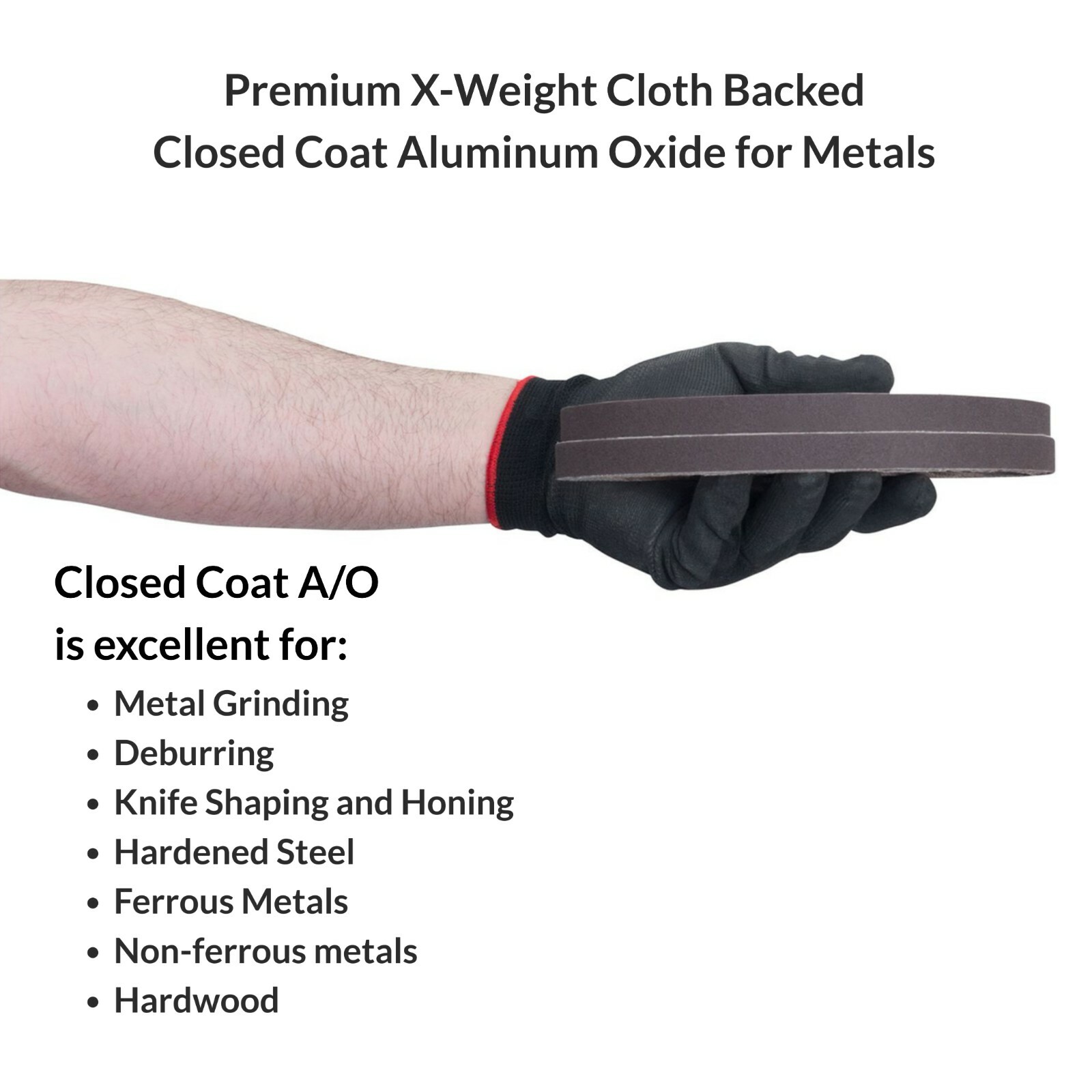 1/2 X 18 Inch 36 Grit Aluminum Oxide Air File Sanding Belts, 20 Pack