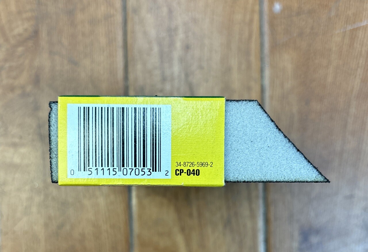 3M 4-7/8 in. L X 2-7/8 in. W X 1 in. 120 Grit Fine Single Angle Sanding Sponge