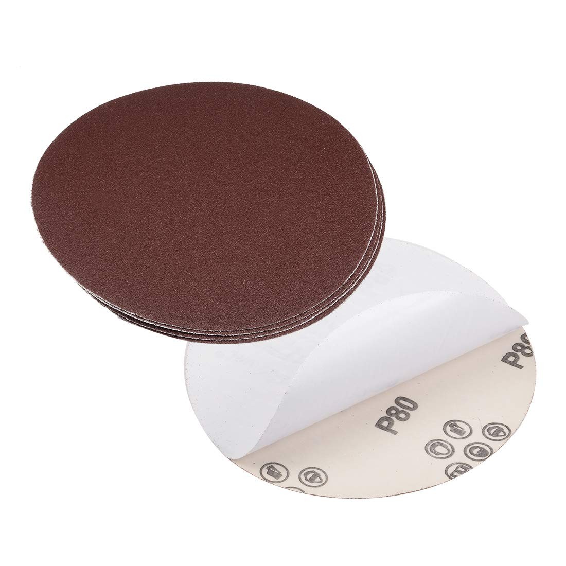 uxcell 6-inch PSA Sanding Discs,80 Grits Self Stick Adhesive 80 Grits, Random