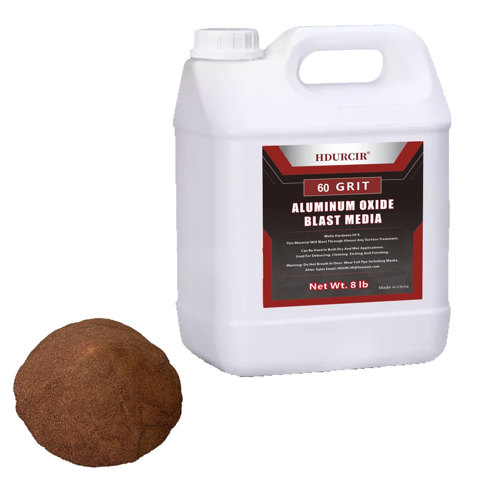 Aluminum Oxide 8 LBS 60 GRIT Medium to Fine Sand Blasting 8 LB, 60 Grit