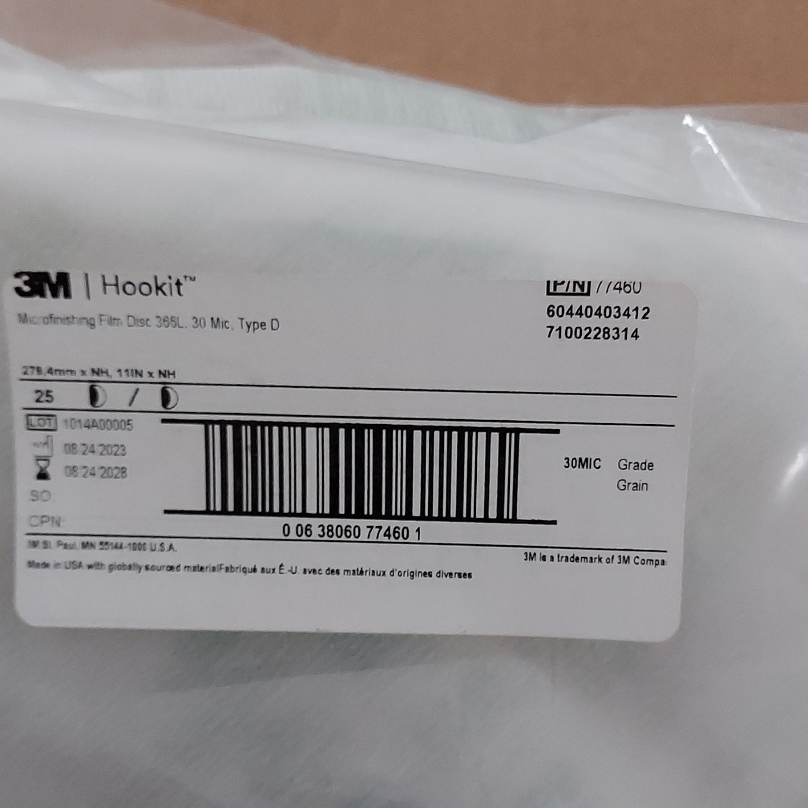 3M Hookit Microfinishing Film Disc 366L,30 Micron,11″ ,box of 75 pcs