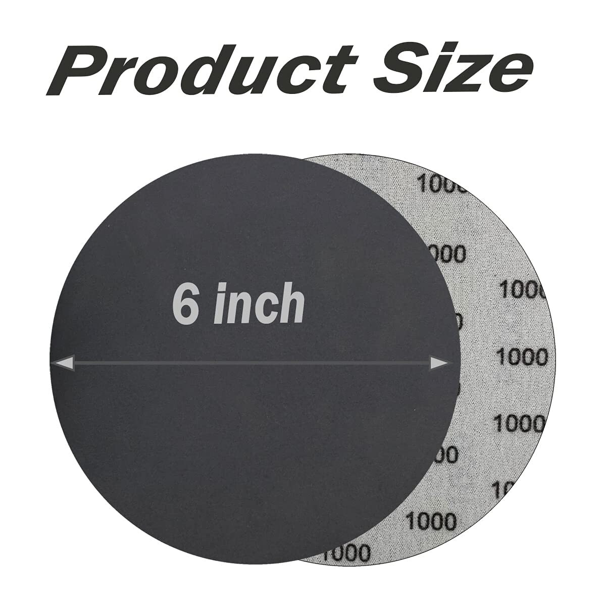 20pcs 6 inch Hook Loop Sanding Discs 1000 Grit Wet Dry Sandpape Silicon Carbide
