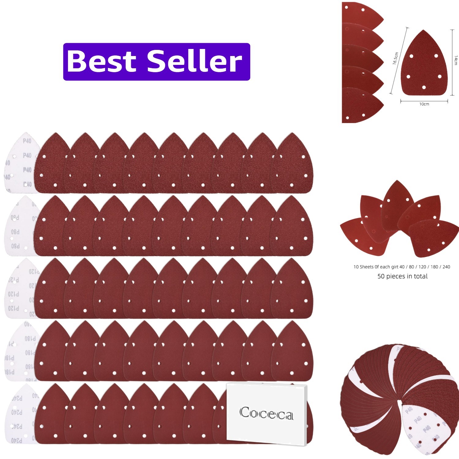 Mouse Detail Sander Sandpaper Sanding Paper Assorted Sanding Pads 40 80 120 1…