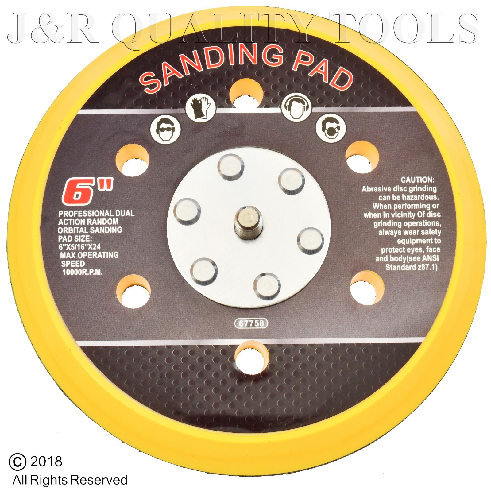 6″ Hook & Loop Sanding Pad Air Vacuum Sander Grinder Tools For Grinding Sanding