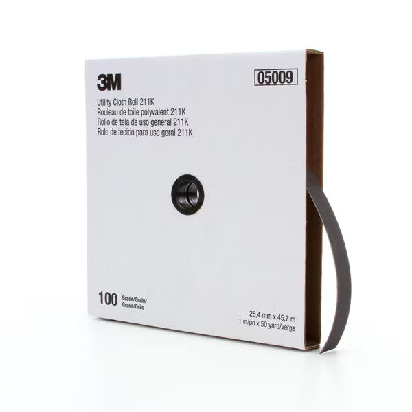 3M Utility Cloth Roll 211K, 100 J-weight, 1-1/2 in x 50 yd, Full-flex