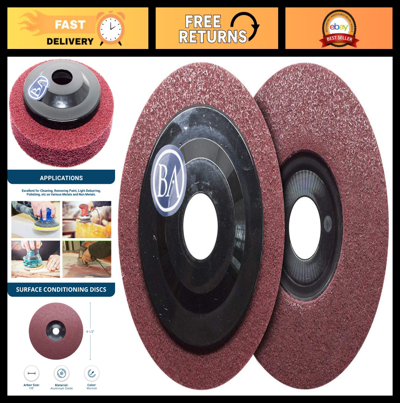 4.5″ Non-Woven Surface Prep Discs for Die Grinder – Rust & Paint Removal (10 Pac