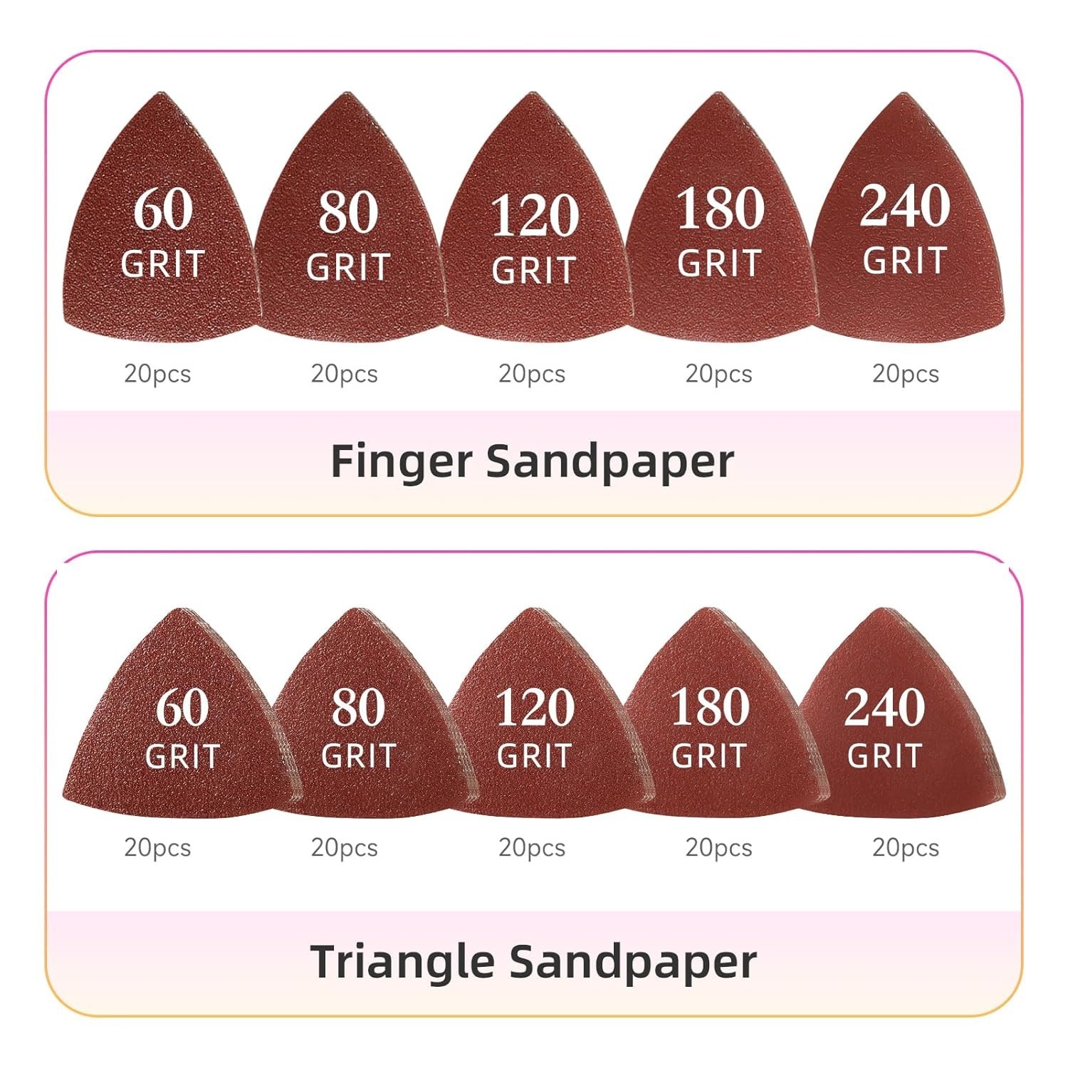 206-Piece Oscillating Tool Sanding Pad Kit for Wood and Plaster