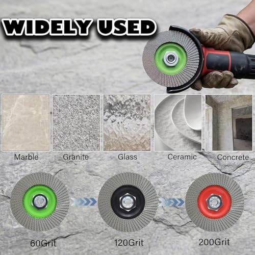 4.5 Inch Flap Disc 5/8″-11 Threaded Grinding Wheel for Granite 120 Grit Diamond