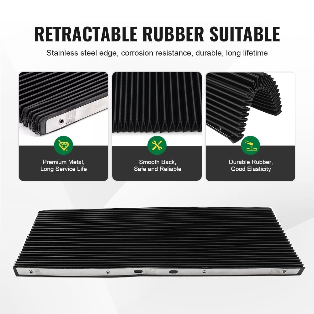 Bacar Mill Way Accordion Cover Rubber 400mm X 600mm for Bridgeport 1pc