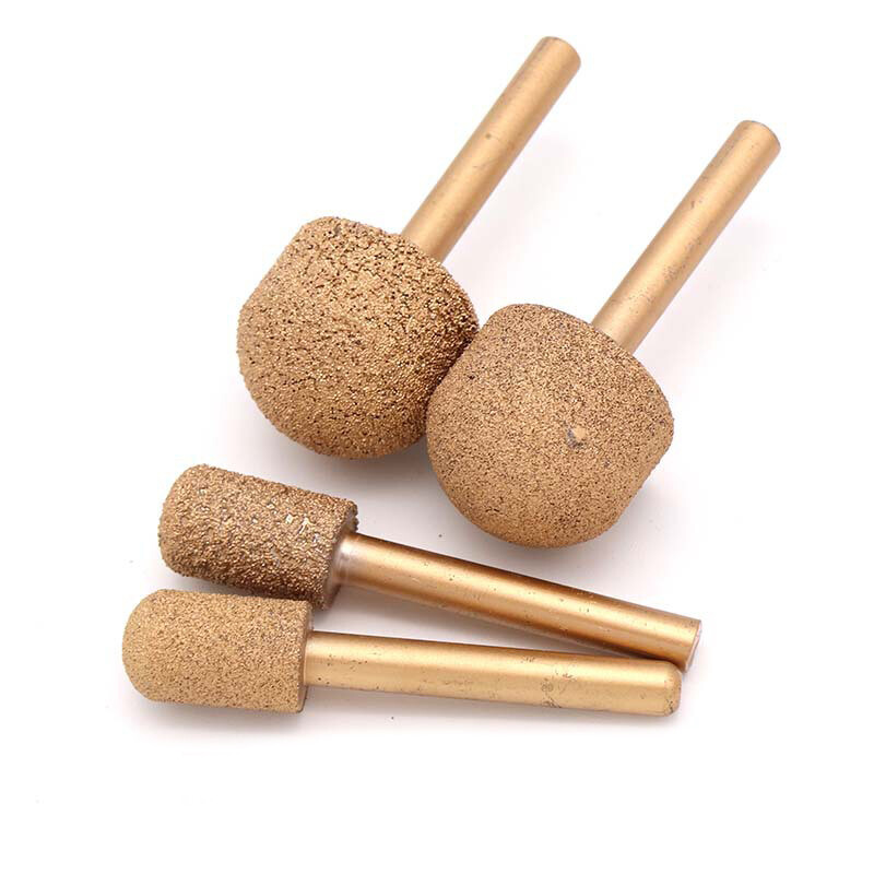 Brazed Diamond Grinding Head Round Head Cylindrical Fine / Coarse Sand Polishing