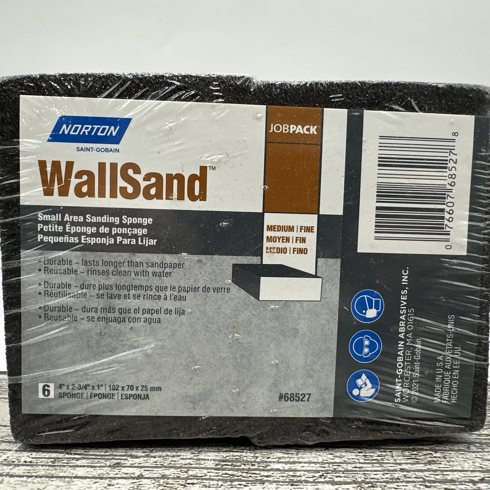 Norton Saint-Gobain Wallsand Bulk Pack Medium Grit 6 Sponges {97}