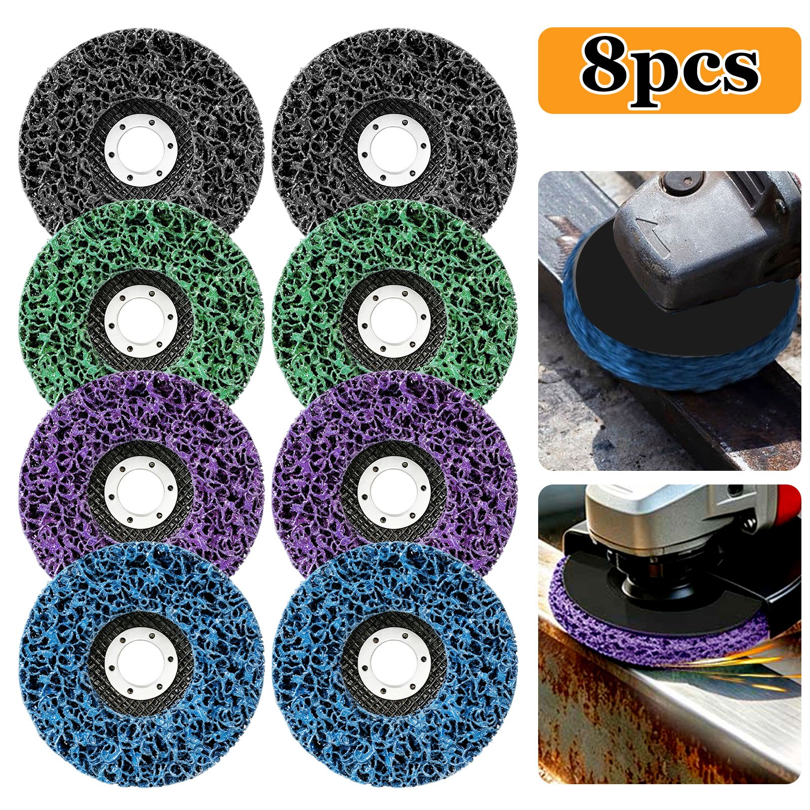 8pcs Paint Stripper Disc for Angle Grinder 4-1/2″×7/8″ Multi-surface Rust Paint