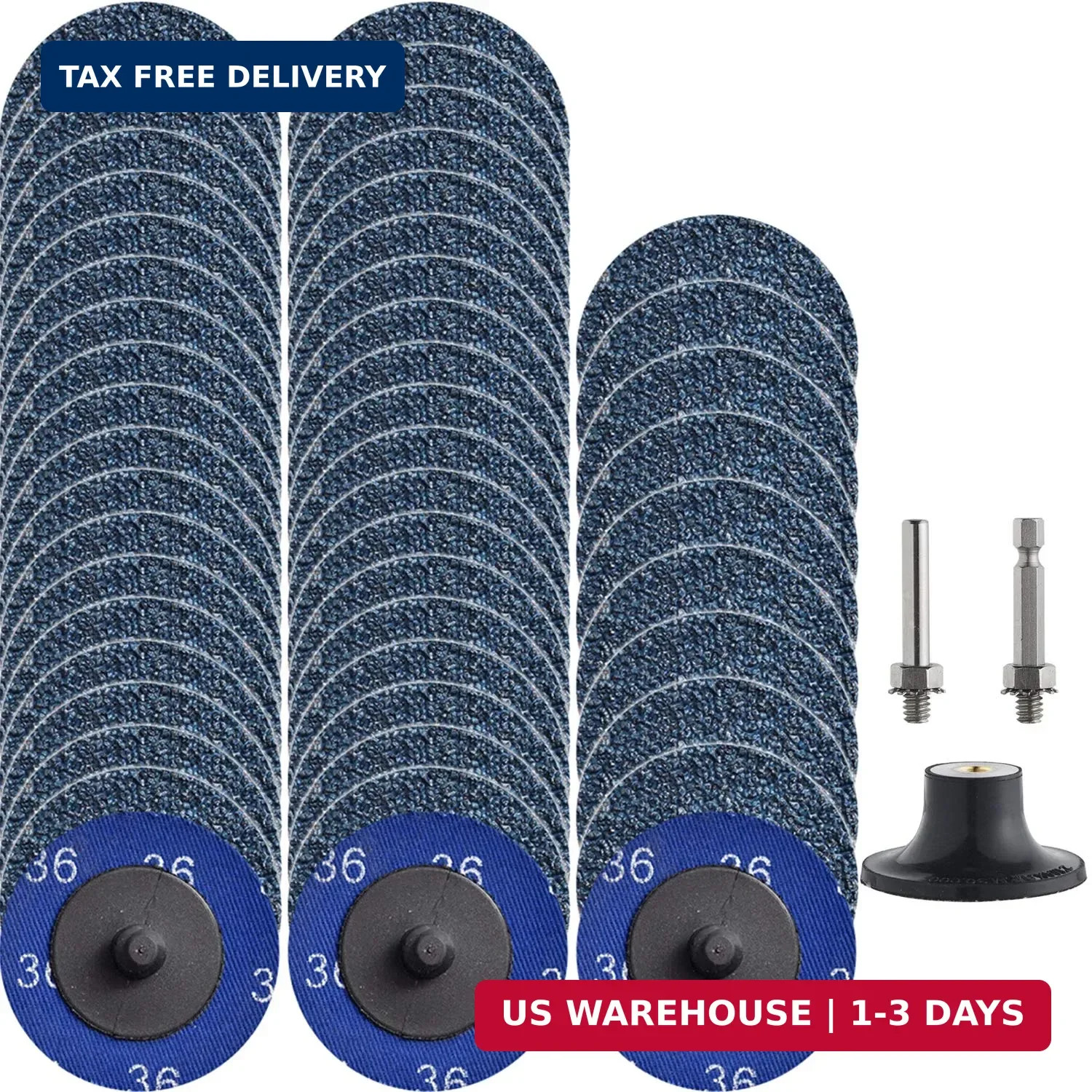 Miroku 50Pcs P36 2-inch Quick Change Discs Set, Zirconia Sanding Discs with 1/4″