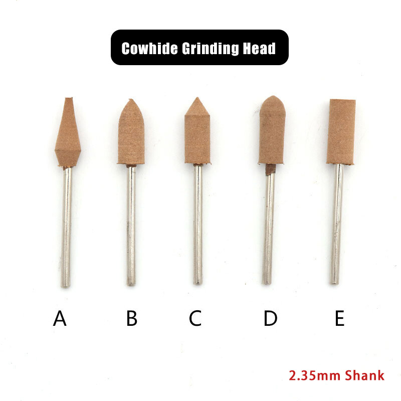 2.35mm Shank Cowhide / Rubber / Sesame Grinding Heads Jade Polishing Buffing