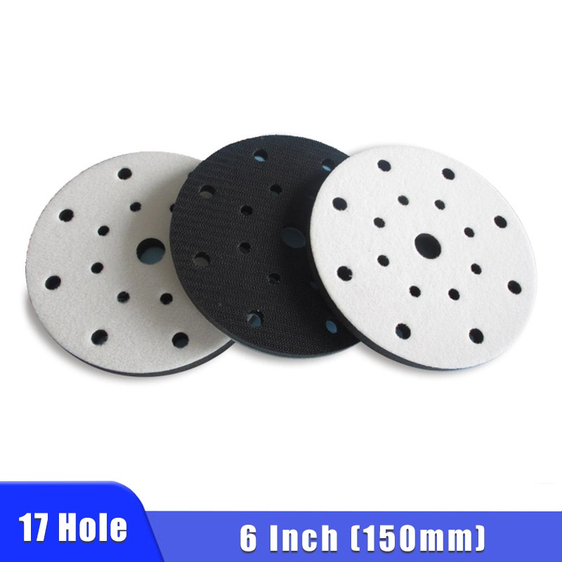 6 Inch 17 Hole Soft Foam Cushion Sponge Interface Buffer Pad For Sanding Pads