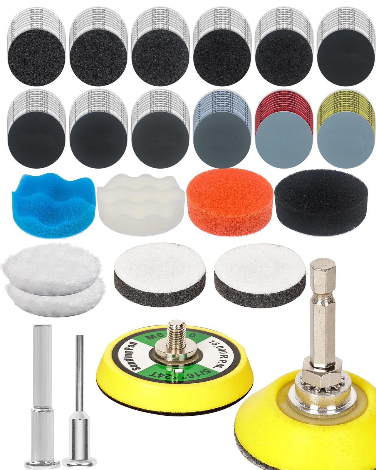 2 Inch Sanding Discs Drill Polishing Kit, 193PCS Car Headlight Restoration Ki…