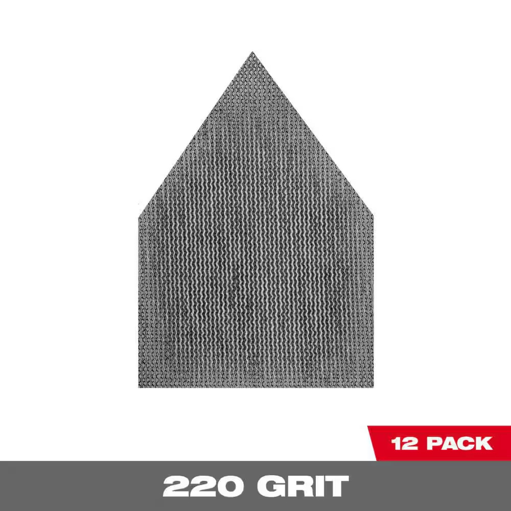 3-3/4 In. 220-Grit Mesh Sanding Sheets (12-Pack) for M12 FUEL Orbital Detail San