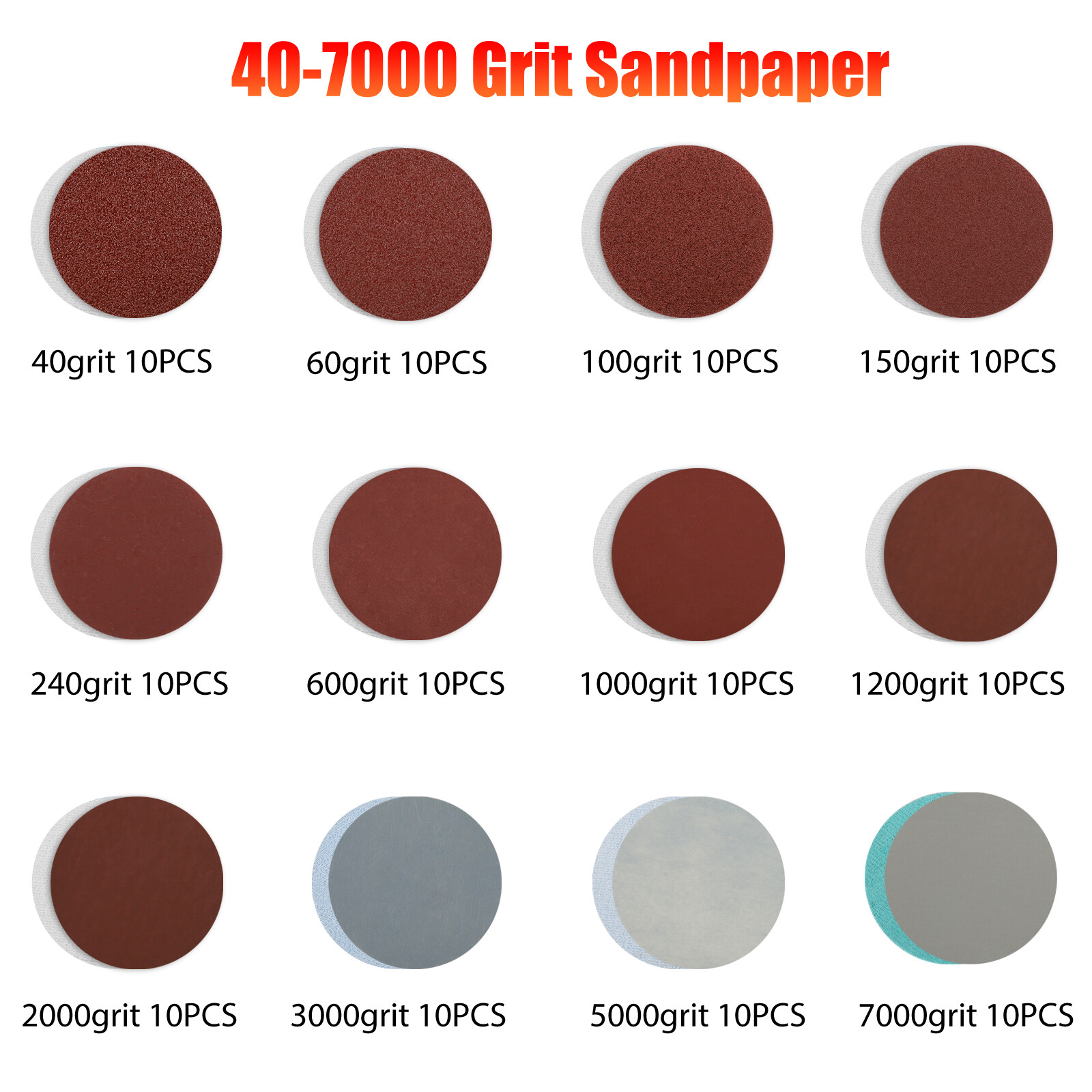 132Pcs 3″ Sanding Discs Foam Buffering Sponge Pad Sander Paper + Drill Adapter