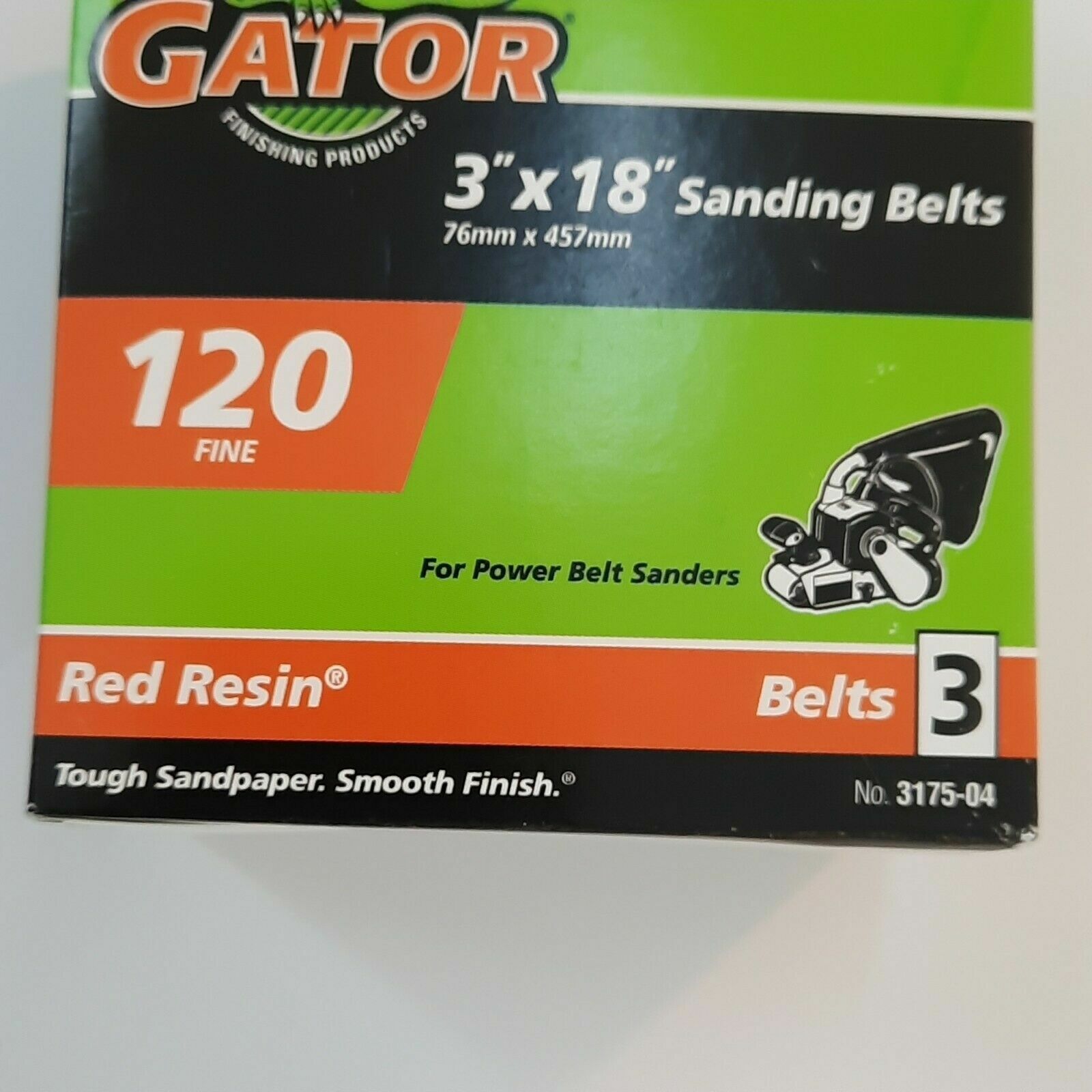 Gator Sanding Belts 3″ x 18″ Project Pack 120 Fine Red Resin 3 Pack Gator Belts