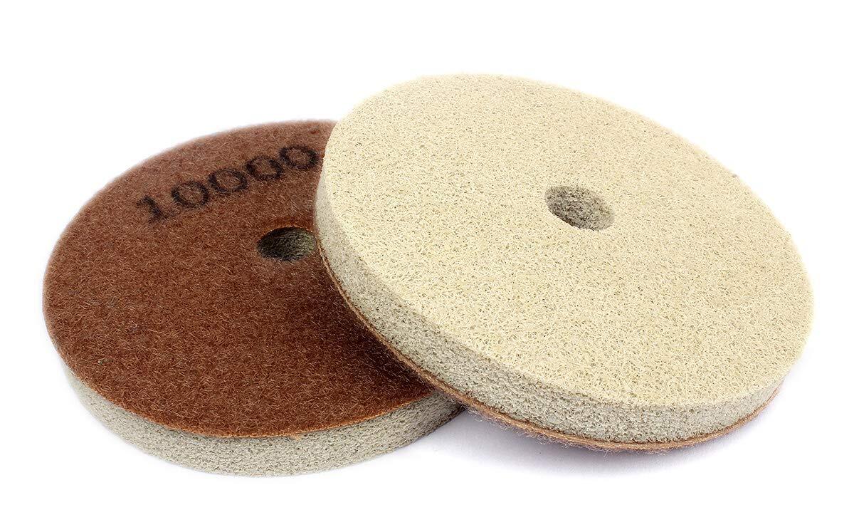 2PCS 4″ Diamond Sponge Fiber Polishing Pads for Granite Marble Stone Clean