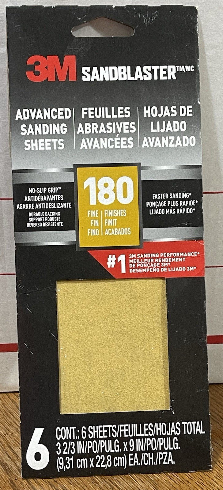 3M Sandblaster 180 Grit Fine 3 2/3 In X 9 In 6 Sheets