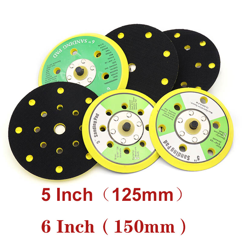 Hook and Loop 125mm/150mm Sanding Discs Sanding Backing Pad 6-17 Hole M10 Thread