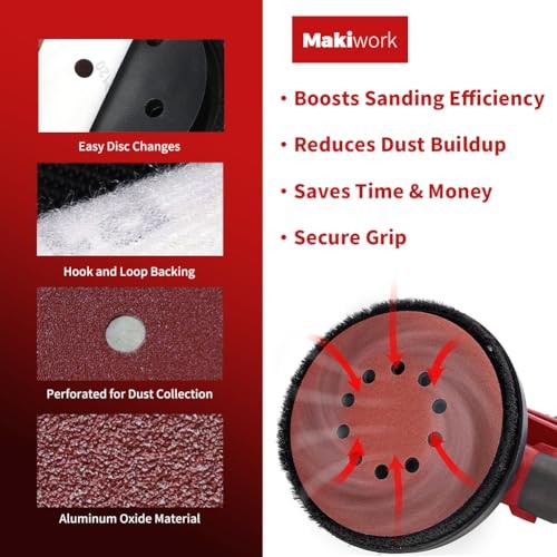 50PCS 9-Inch 10-Hole Hook & Loop Sanding Discs Mix Grit(50PCS) 10 Hole